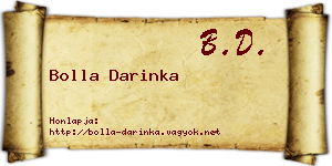 Bolla Darinka névjegykártya